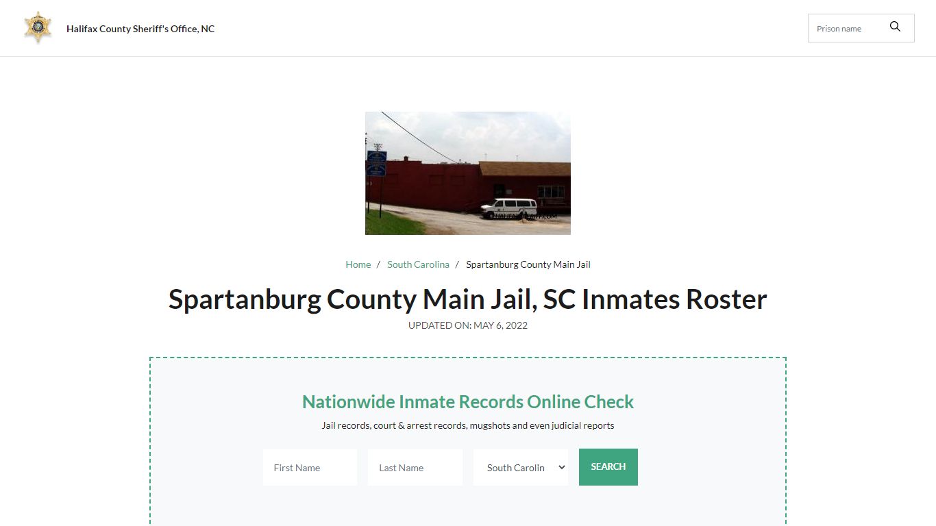 Spartanburg County Main Jail, SC Jail Roster, Name Search